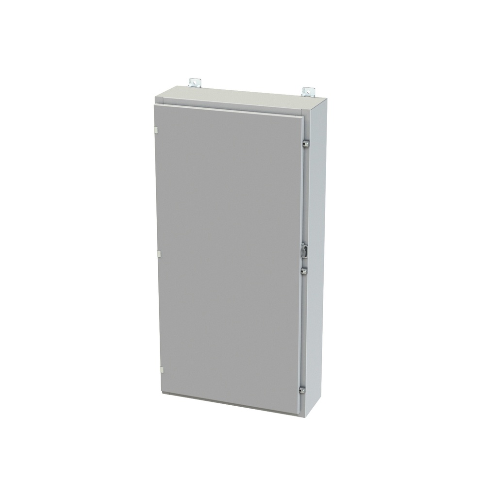 NEMA 3R, 4, 12 Enclosure, Wallmount, 48" H x 24" W x 8" D, Carbon Steel, Powder Coat gray