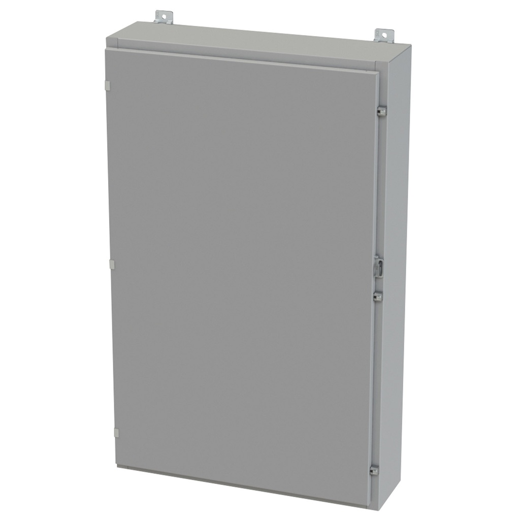 NEMA 3R, 4, 12 Enclosure, Wallmount, 48" H x 30" W x 8" D, Carbon Steel, Powder Coat gray