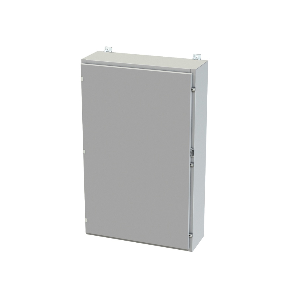 NEMA 3R, 4, 12 Enclosure, Wallmount, 48" H x 30" W x 10" D, Carbon Steel, Powder Coat gray