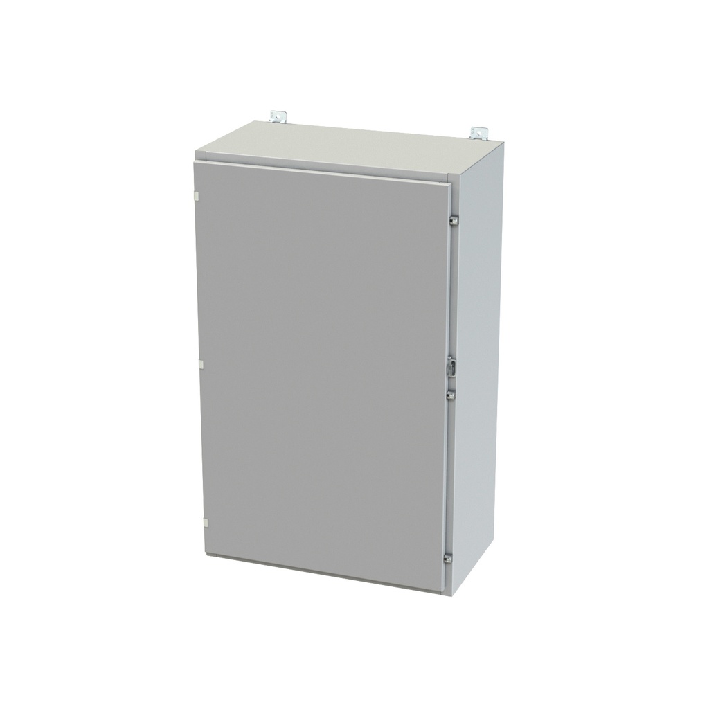 NEMA 3R, 4, 12 Enclosure, Wallmount, 48" H x 30" W x 16" D, Carbon Steel, Powder Coat gray