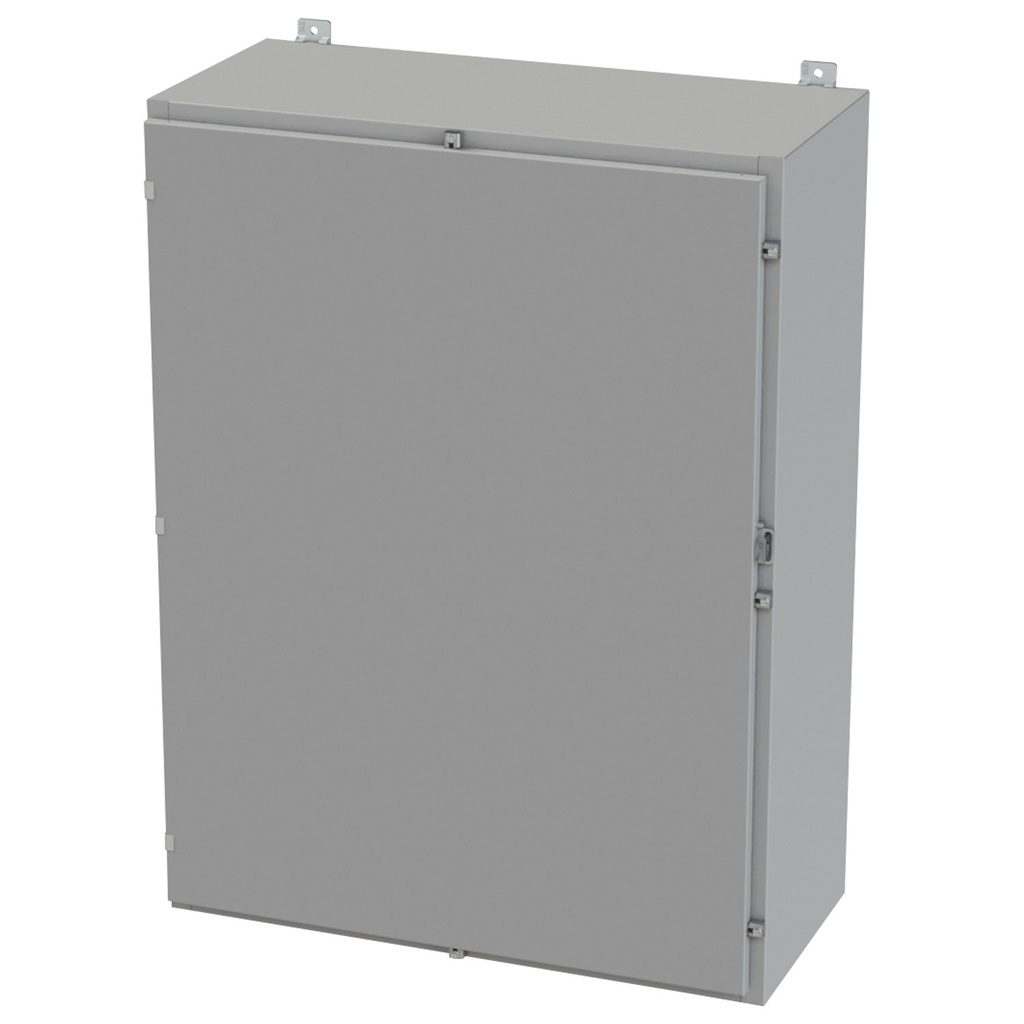 NEMA 3R, 4, 12 Enclosure, Wallmount, 48" H x 36" W x 16" D, Carbon Steel, Powder Coat gray