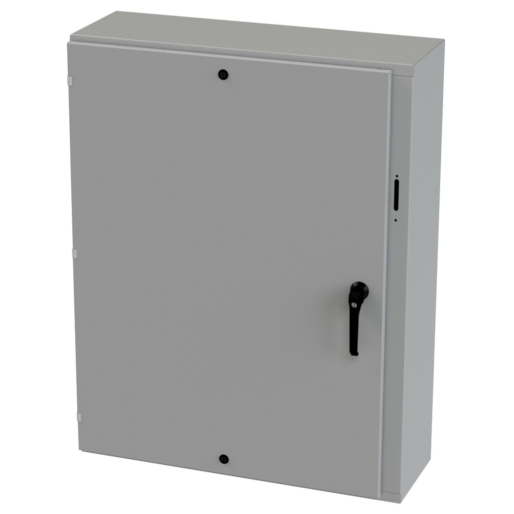 NEMA 3R Enclosure, Wallmount, 48" H x 37.375" W x 12" D, Carbon Steel, Powder Coat gray