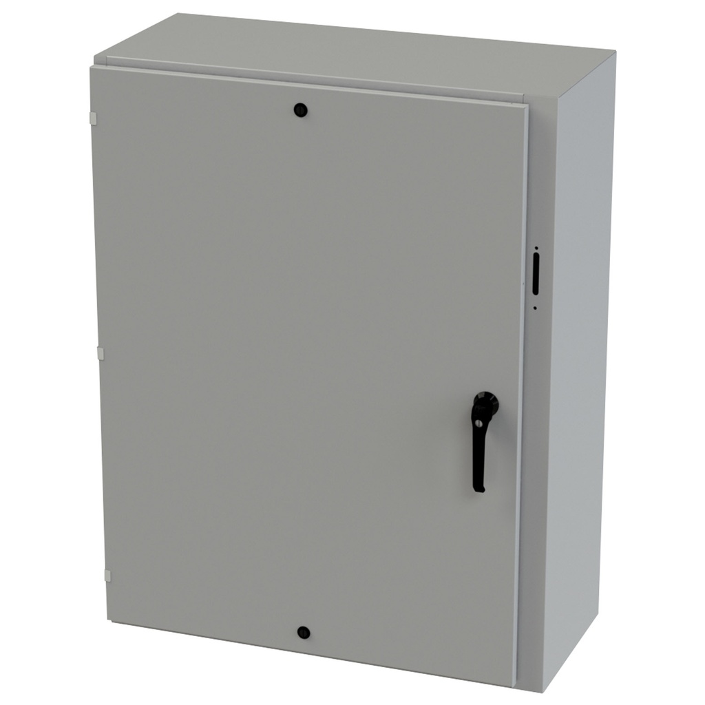 NEMA 3R Enclosure, Wallmount, 48" H x 37.375" W x 16" D, Carbon Steel, Powder Coat gray