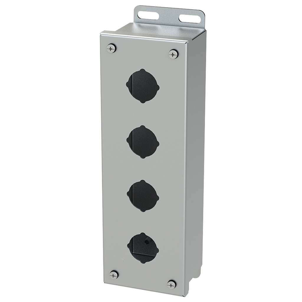 Push Button Enclosure, 30.5mm, 4 Hole, 304 Stainless Steel, NEMA 4X