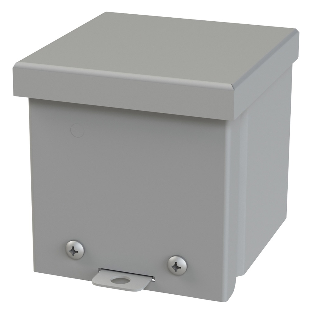 NEMA 3R Enclosure, Wallmount, 4" H x 4" W x 4" D, Galvannealed Steel, gray