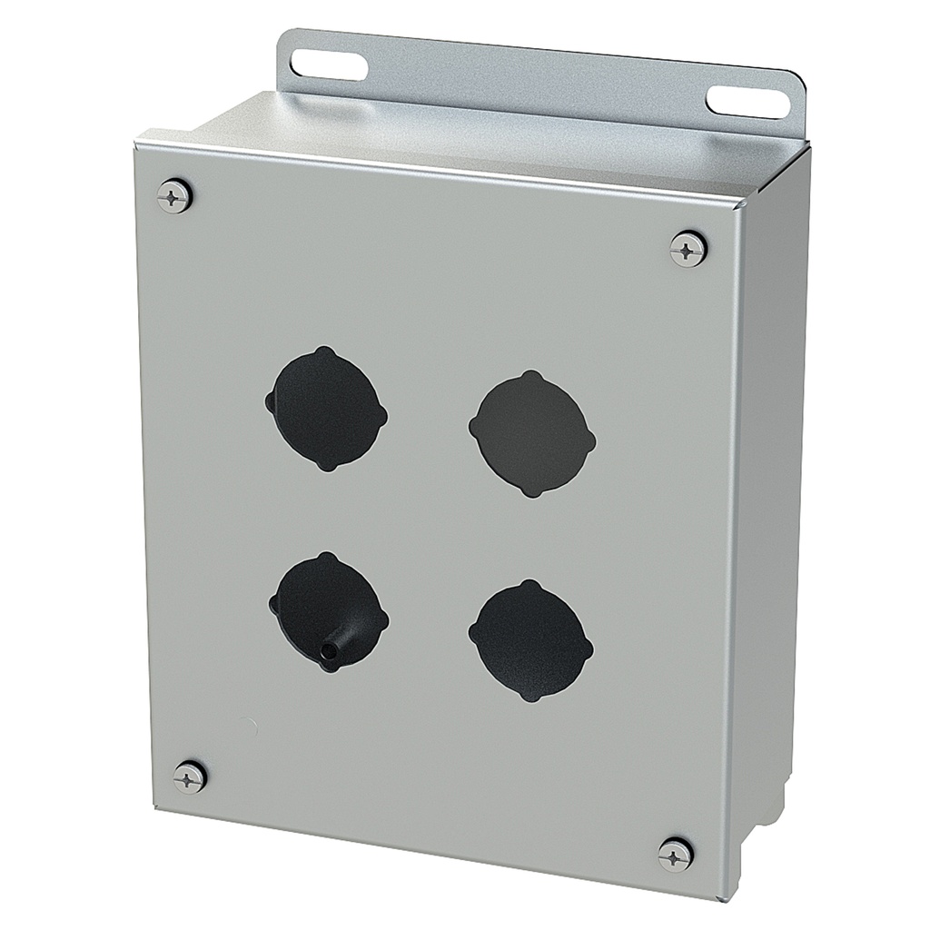 Push Button Enclosure, 30.5mm, 4 Hole, 304 Stainless Steel, NEMA 4X