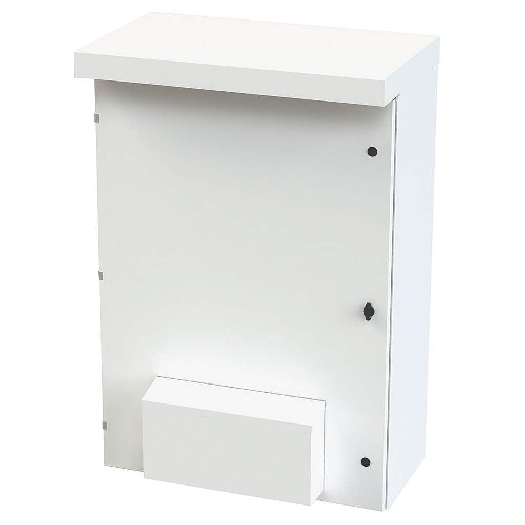 NEMA 3R Enclosure, Wallmount, 53" H x 36" W x 16" D, Carbon Steel, Powder Coat White