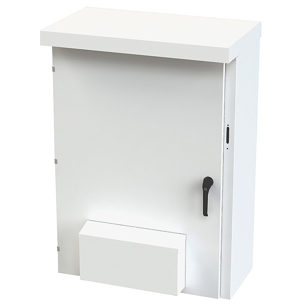 NEMA 3R Enclosure, Wallmount, 53" H x 37.375" W x 16" D, Carbon Steel, Powder Coat White