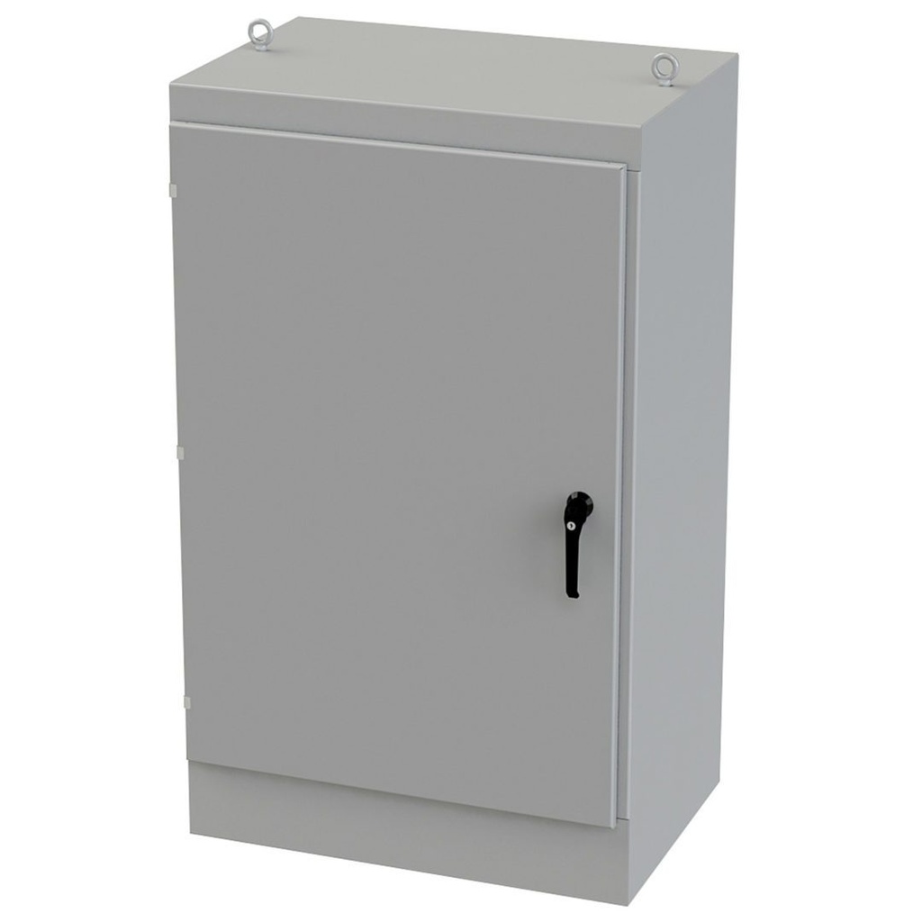 NEMA 3R, 4, 12 Enclosure, Free Standing, 60" H x 36" W x 24" D, Carbon Steel, Powder Coat gray