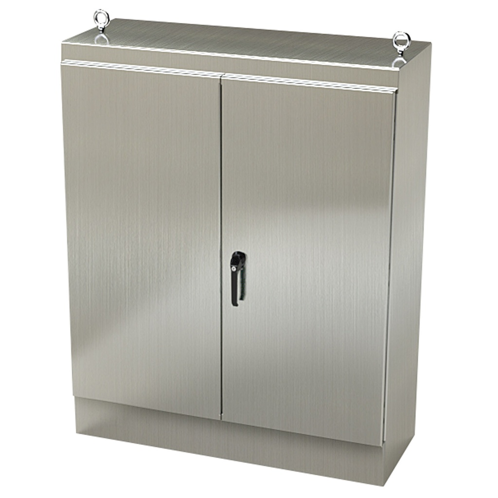 NEMA 12 Enclosure, Free Standing, 60" H x 48" W x 18" D, 304 Stainless Steel