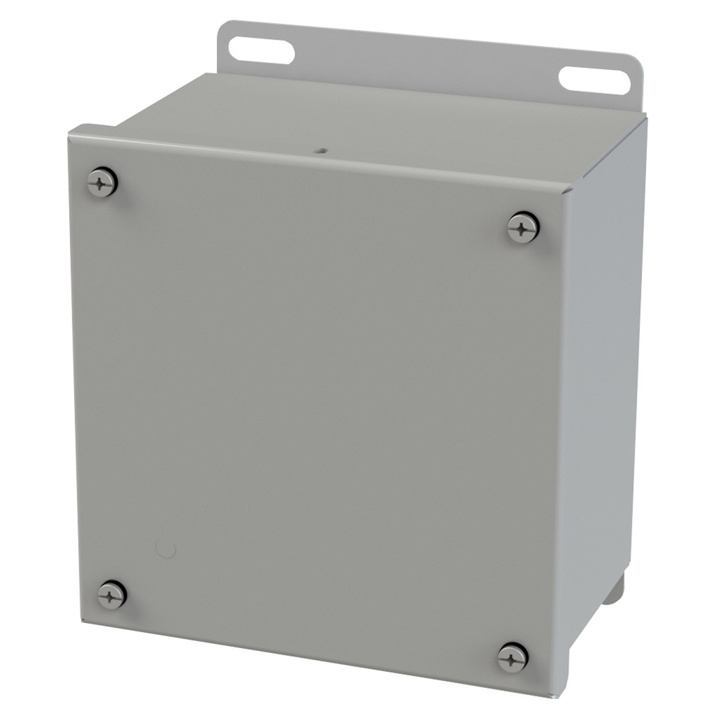 NEMA 3R, 4, 12 Enclosure, Wallmount, 6.125" H x 6" W x 4" D, Carbon Steel, Powder Coat gray