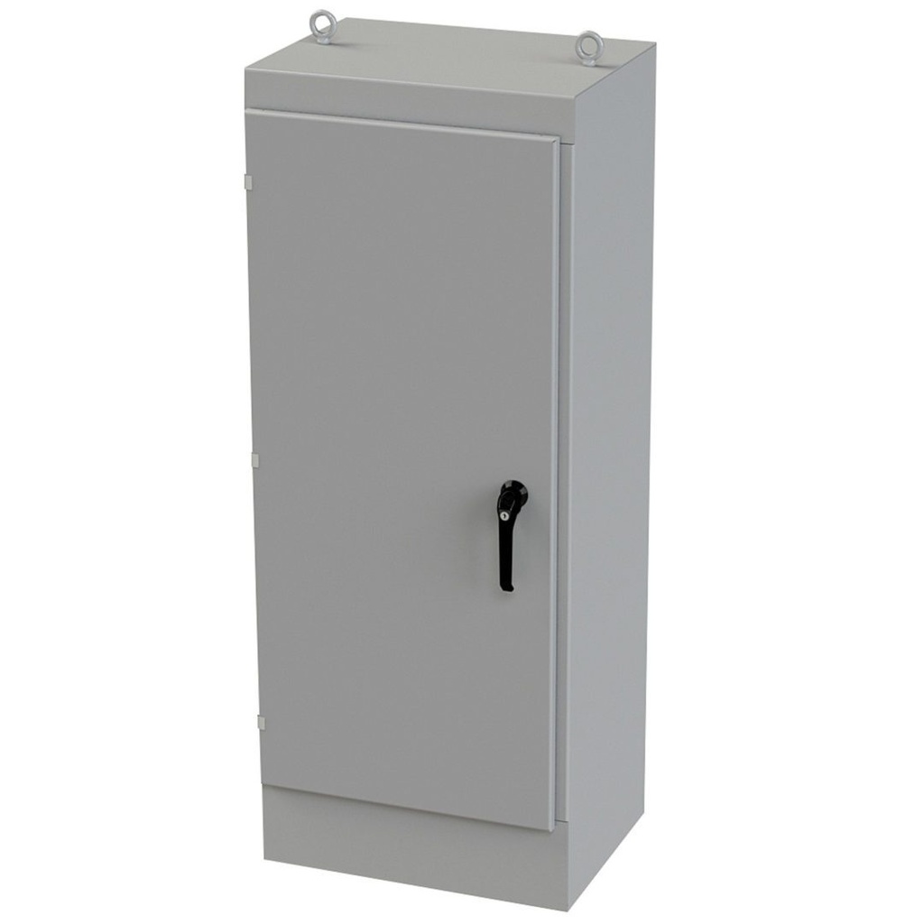 NEMA 3R, 4, 12 Enclosure, Free Standing, 60" H x 24" W x 18" D, Carbon Steel, Powder Coat gray