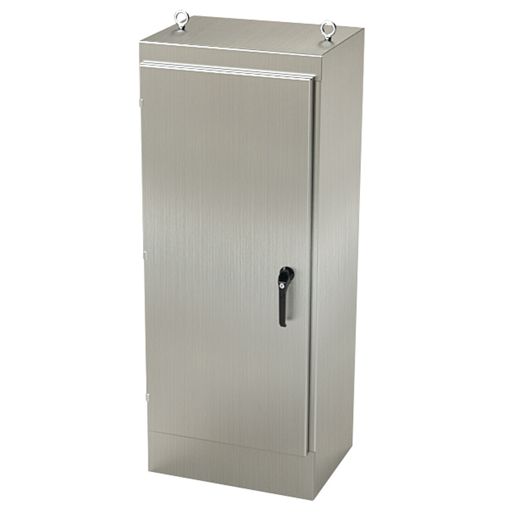 NEMA 4X Enclosure, Free Standing, 60" H x 24" W x 18" D, 304 Stainless Steel