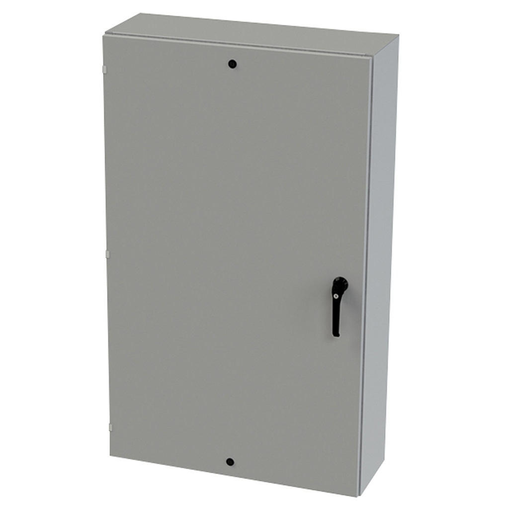 NEMA 3R, 4, 12 Enclosure, Wallmount, 60" H x 36" W x 12" D, Carbon Steel, Powder Coat gray