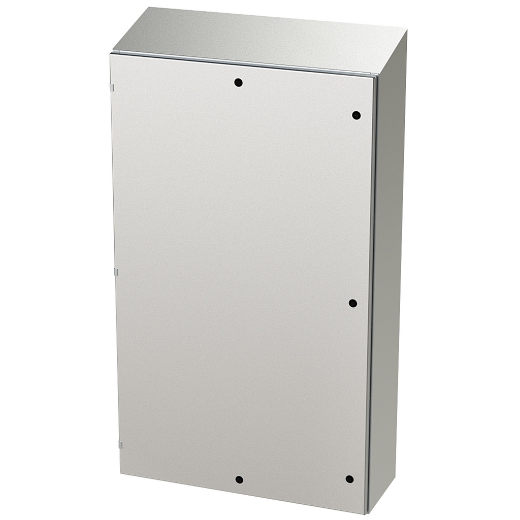 NEMA 4X Enclosure, Slope Top, Wallmount, 60" H x 36" W x 12" D, 304 Stainless Steel