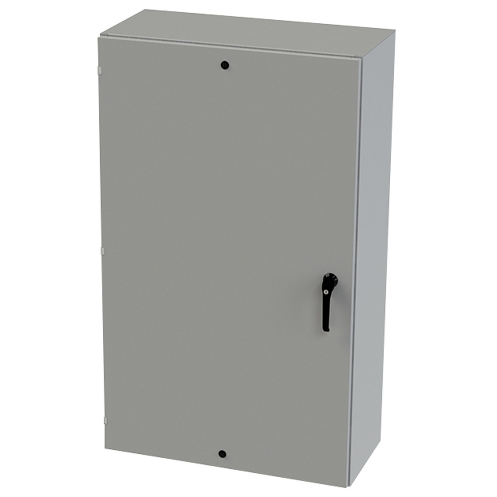 NEMA 3R, 4, 12 Enclosure, Wallmount, 60" H x 36" W x 16" D, Carbon Steel, Powder Coat gray