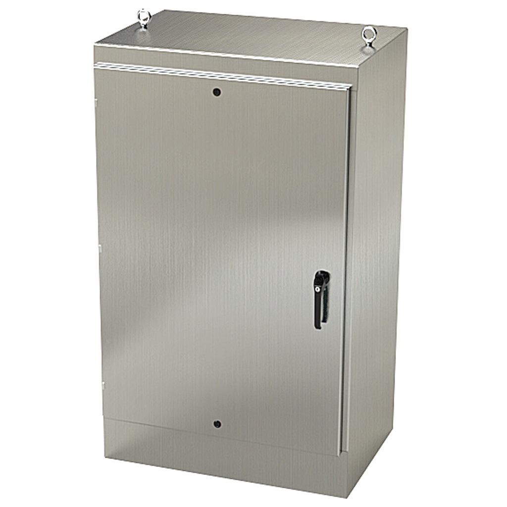 NEMA 4X Enclosure, Free Standing, 60" H x 36" W x 24" D, 304 Stainless Steel