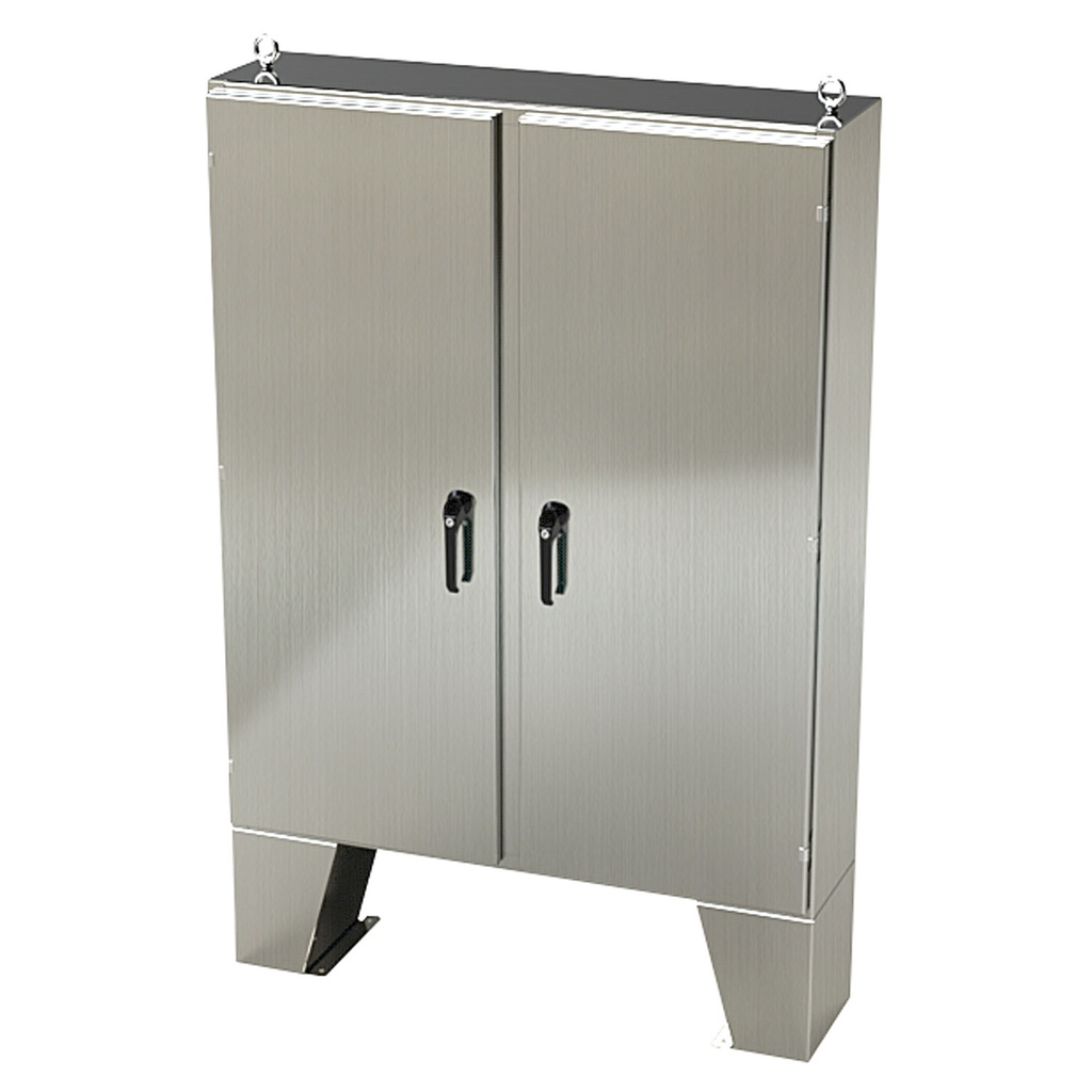 NEMA 4X Enclosure, Wallmount, 60" H x 48" W x 12" D, 304 Stainless Steel