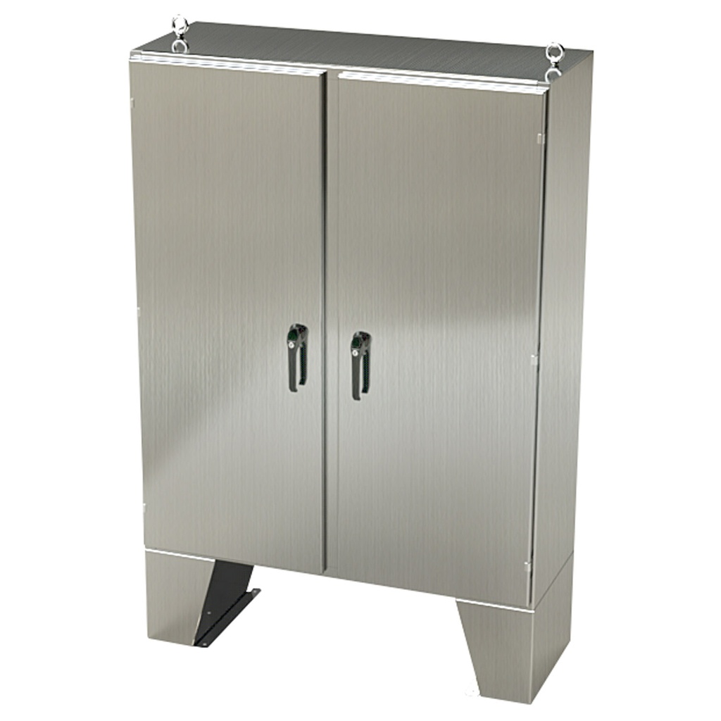 NEMA 4X Enclosure, Wallmount, 60" H x 48" W x 18" D, 304 Stainless Steel