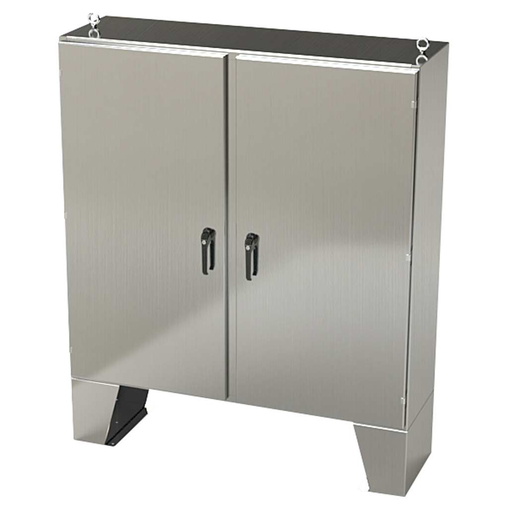 NEMA 4X Enclosure, Wallmount, 60" H x 60" W x 18" D, 304 Stainless Steel