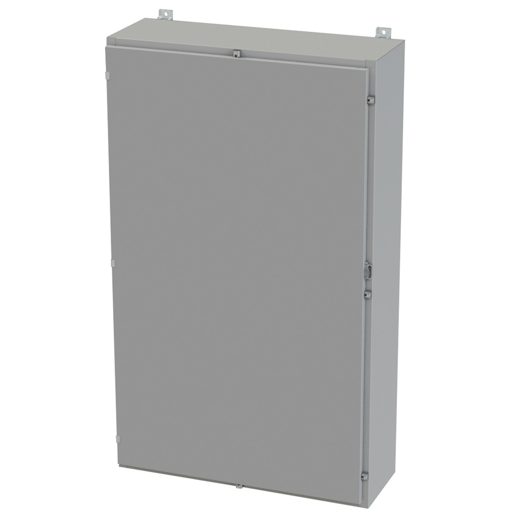 NEMA 3R, 4, 12 Enclosure, Wallmount, 60" H x 36" W x 12" D, Carbon Steel, Powder Coat gray