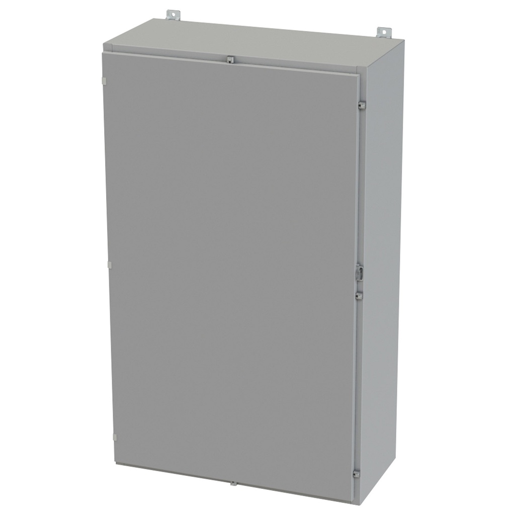 NEMA 3R, 4, 12 Enclosure, Wallmount, 60" H x 36" W x 16" D, Carbon Steel, Powder Coat gray