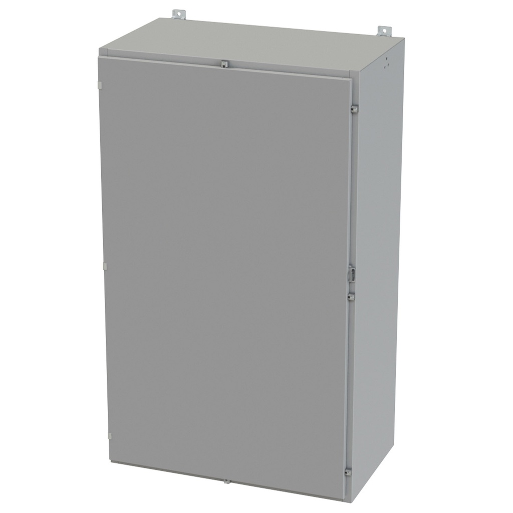 NEMA 3R, 4, 12 Enclosure, Wallmount, 60" H x 36" W x 20" D, Carbon Steel, Powder Coat gray