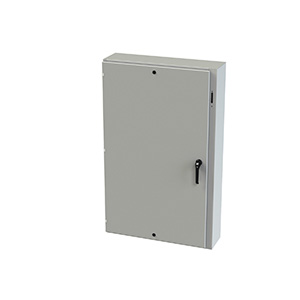 NEMA 3R Enclosure, Wallmount, 60" H x 37.375" W x 10" D, Carbon Steel, Powder Coat gray