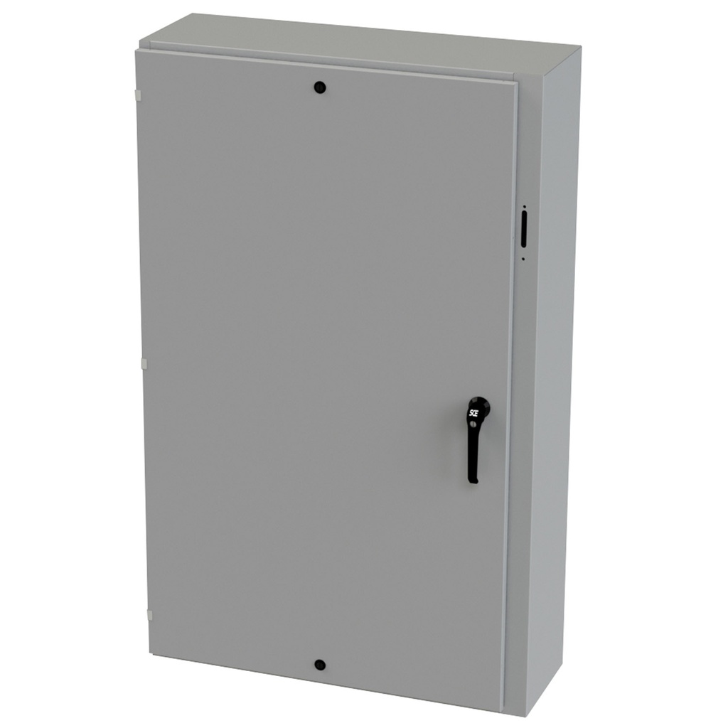 NEMA 3R Enclosure, Wallmount, 60" H x 37.375" W x 12" D, Carbon Steel, Powder Coat gray