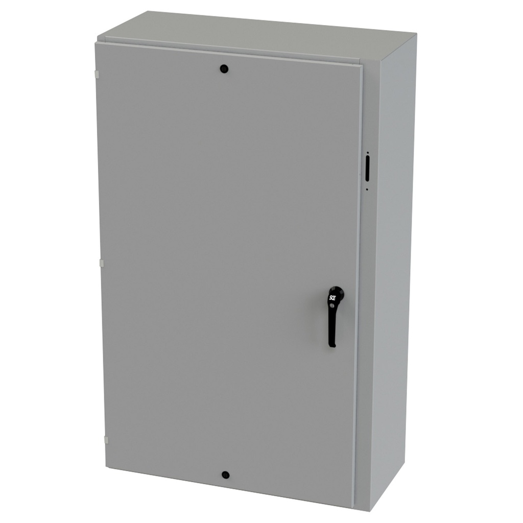 NEMA 3R Enclosure, Wallmount, 60" H x 37.375" W x 16" D, Carbon Steel, Powder Coat gray