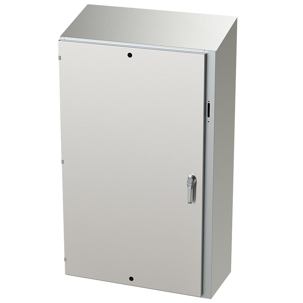 NEMA 4X Enclosure, Slope Top, Wallmount, 60" H x 37" W x 16" D, 304 Stainless Steel