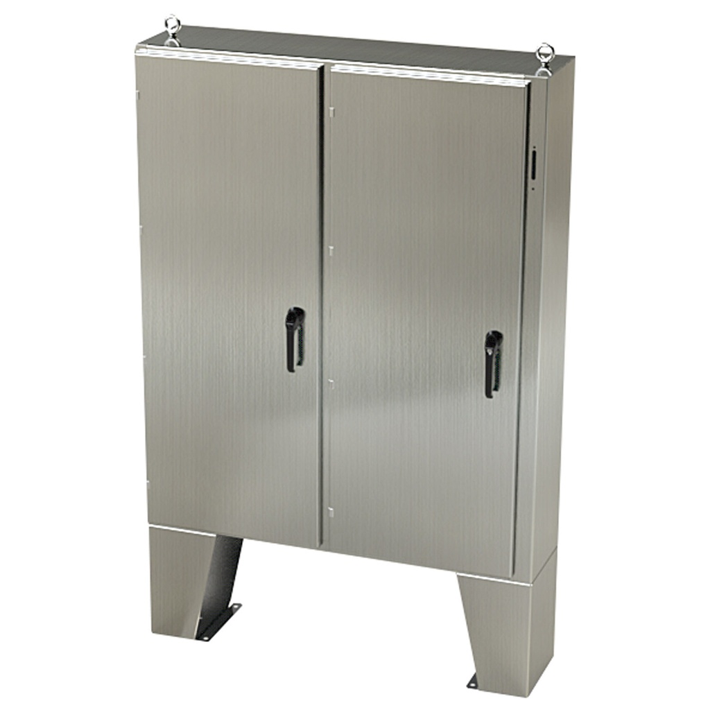 NEMA 4X Enclosure, Wallmount, 60" H x 49" W x 12" D, 304 Stainless Steel