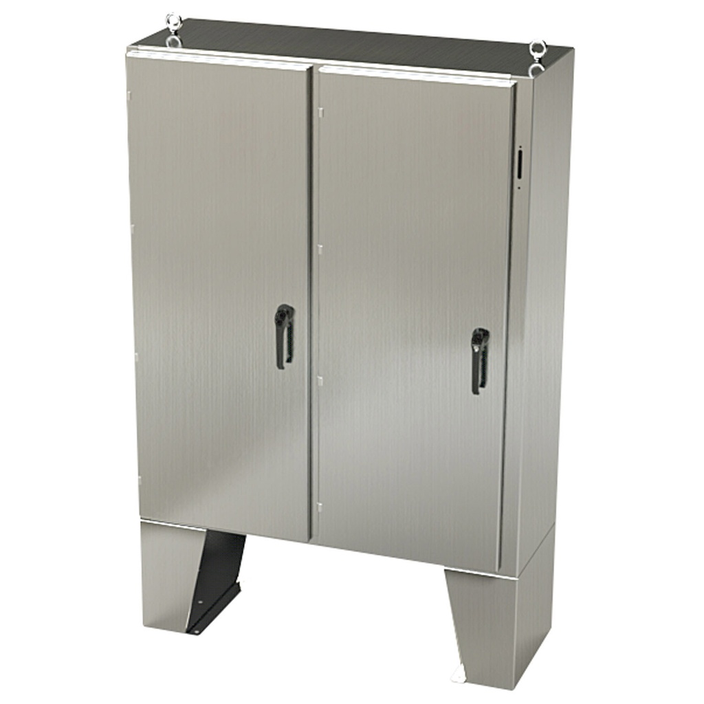 NEMA 4X Enclosure, Wallmount, 60" H x 49" W x 18" D, 304 Stainless Steel