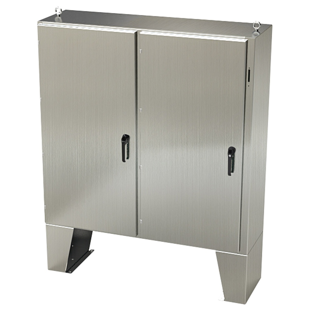 NEMA 4X Enclosure, Wallmount, 60" H x 61" W x 18" D, 304 Stainless Steel