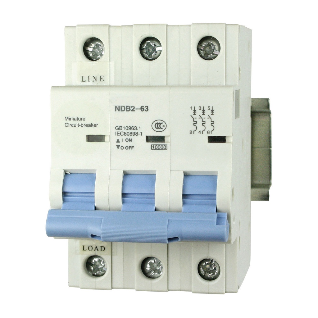 40 Amp, 3 Pole, 480 V AC, Trip Curve: D, DIN Rail Mount-Miniature Circuit Breaker, UL1077