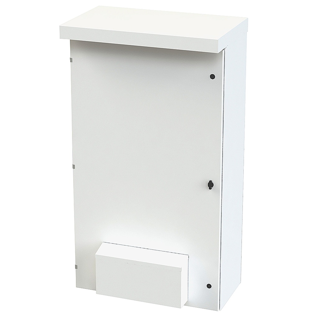 NEMA 3R Enclosure, Wallmount, 65" H x 36" W x 16" D, Carbon Steel, Powder Coat White