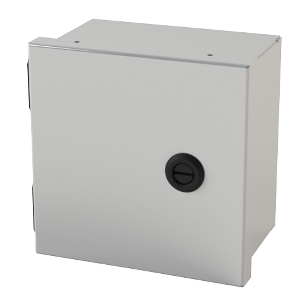 NEMA 1 Enclosure, Wallmount, 6" H x 6" W x 4" D, Carbon Steel, Powder Coat gray