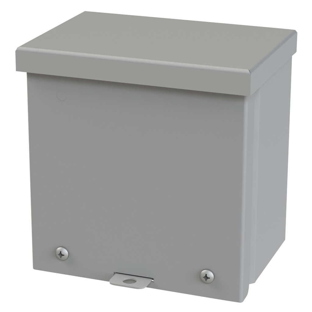 NEMA 3R Enclosure, Wallmount, 6" H x 6" W x 4" D, Galvannealed Steel, gray