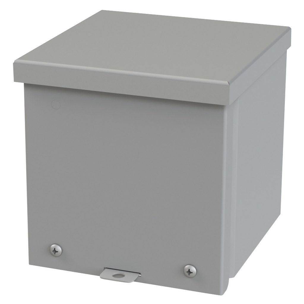 NEMA 3R Enclosure, Wallmount, 6" H x 6" W x 6" D, Galvannealed Steel, gray