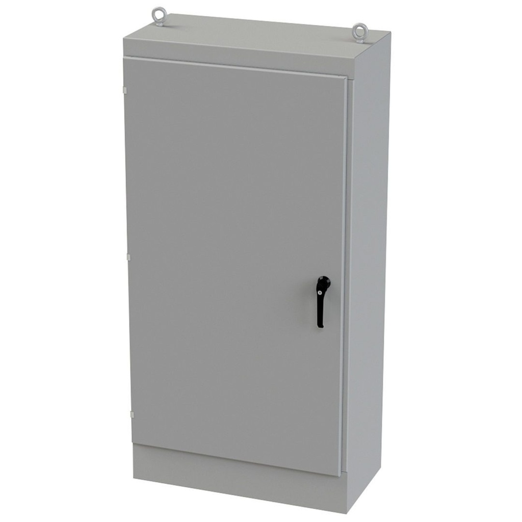 NEMA 12 Enclosure, Free Standing, 72" H x 36" W x 18" D, Carbon Steel, Powder Coat gray