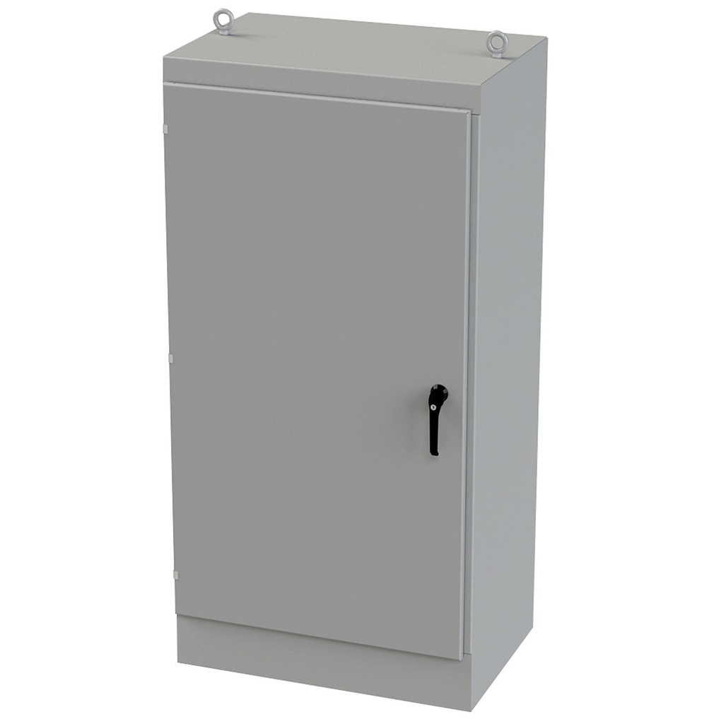 NEMA 12 Enclosure, Free Standing, 72" H x 36" W x 24" D, Carbon Steel, Powder Coat gray