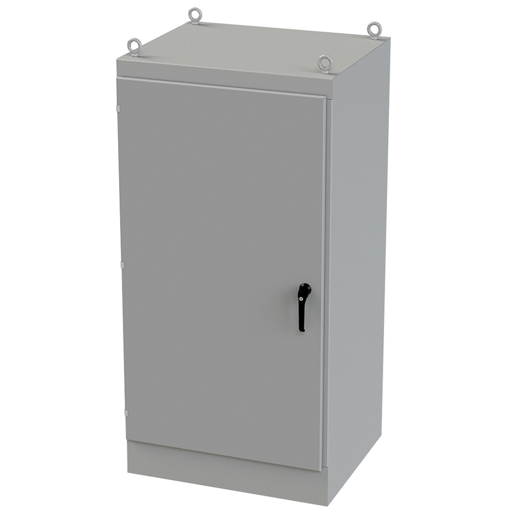 NEMA 12 Enclosure, Free Standing, 72" H x 36" W x 30" D, Carbon Steel, Powder Coat gray