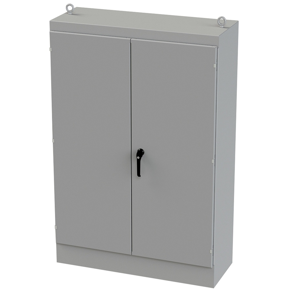 NEMA 12 Enclosure, Free Standing, 72" H x 48" W x 18" D, Carbon Steel, Powder Coat gray