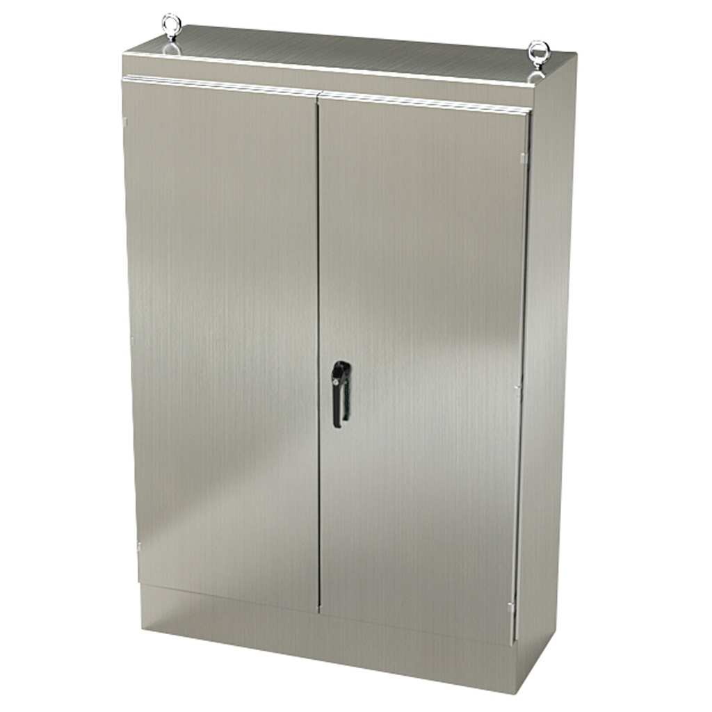 NEMA 12 Enclosure, Free Standing, 72" H x 48" W x 18" D, 304 Stainless Steel
