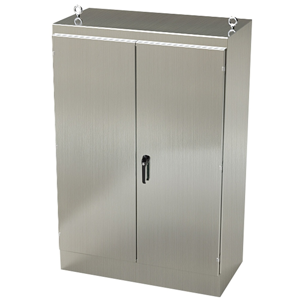 NEMA 12 Enclosure, Free Standing, 72" H x 48" W x 24" D, 304 Stainless Steel