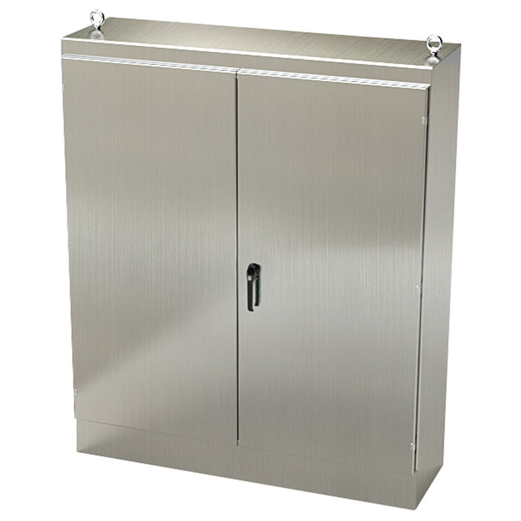 NEMA 12 Enclosure, Free Standing, 72" H x 60" W x 18" D, 304 Stainless Steel