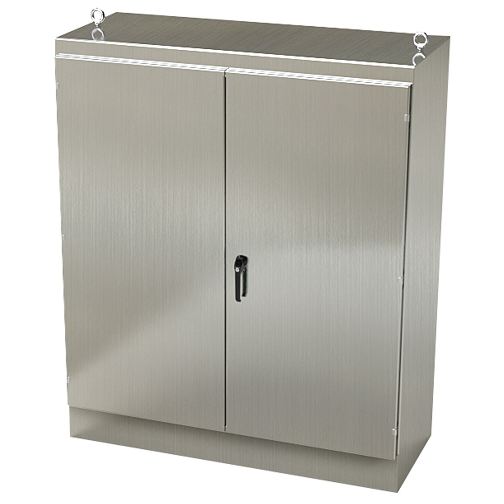 NEMA 12 Enclosure, Free Standing, 72" H x 60" W x 24" D, 304 Stainless Steel