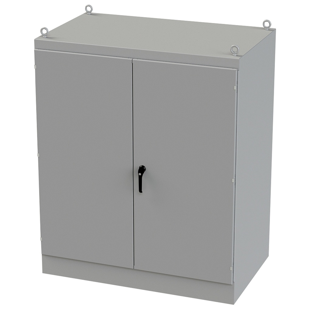 NEMA 12 Enclosure, Free Standing, 72" H x 60" W x 36" D, Carbon Steel, Powder Coat gray