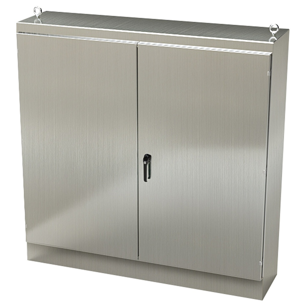 NEMA 12 Enclosure, Free Standing, 72" H x 72" W x 18" D, 304 Stainless Steel