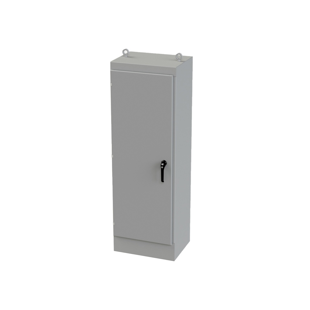 NEMA 3R, 4, 12 Enclosure, Free Standing, 72" H x 24" W x 18" D, Carbon Steel, Powder Coat gray